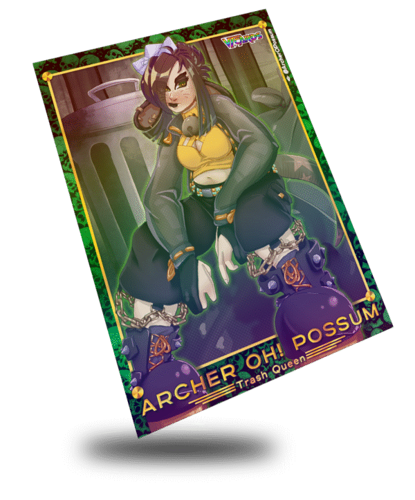 Archer Oh! Possum Trash Queen, Vtuber Trading Card - Image 2