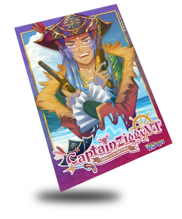 CaptainZiggy Half Sea Elf Half Pirate, Vtuber Trading Card - Image 2