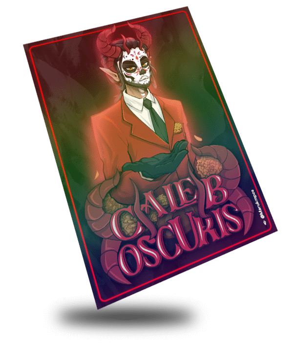 Caleb Oscuris Tiefling, Vtuber trading card - Image 2