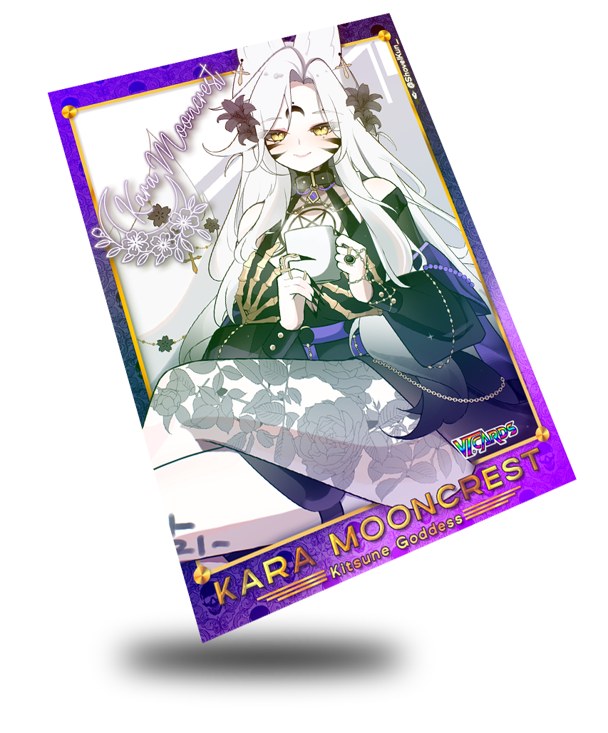 Kara Mooncrest Kitsune Goddess, Vtuber Trading Card - Image 2