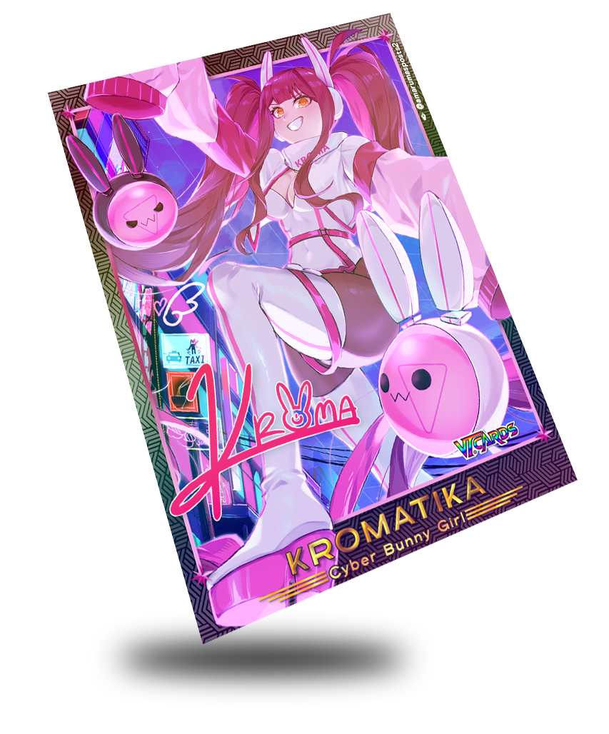 Kromatika Cyber Bunny Girl, Vtuber Trading Card - Image 2