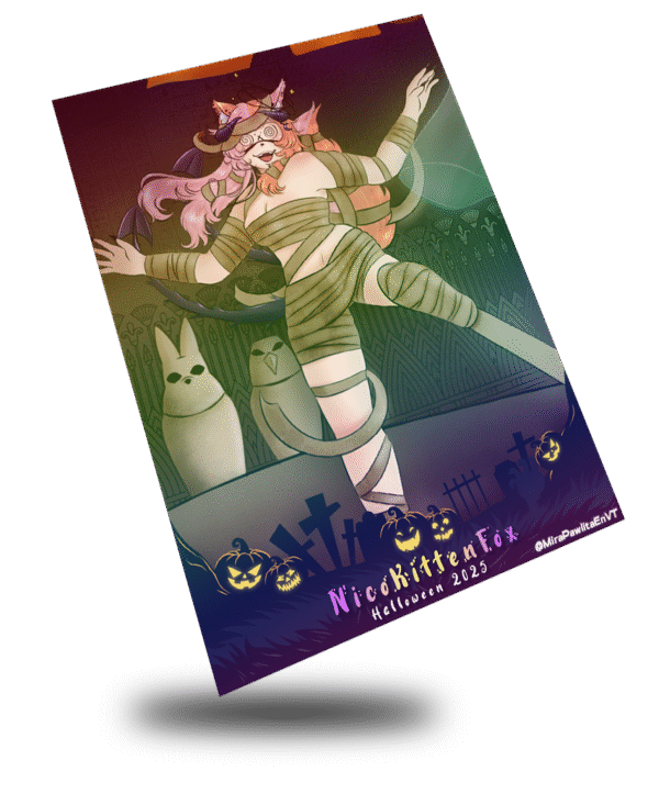 Halloween 2025 NicoKittenFox, Mummy Combined Art Card - Image 2