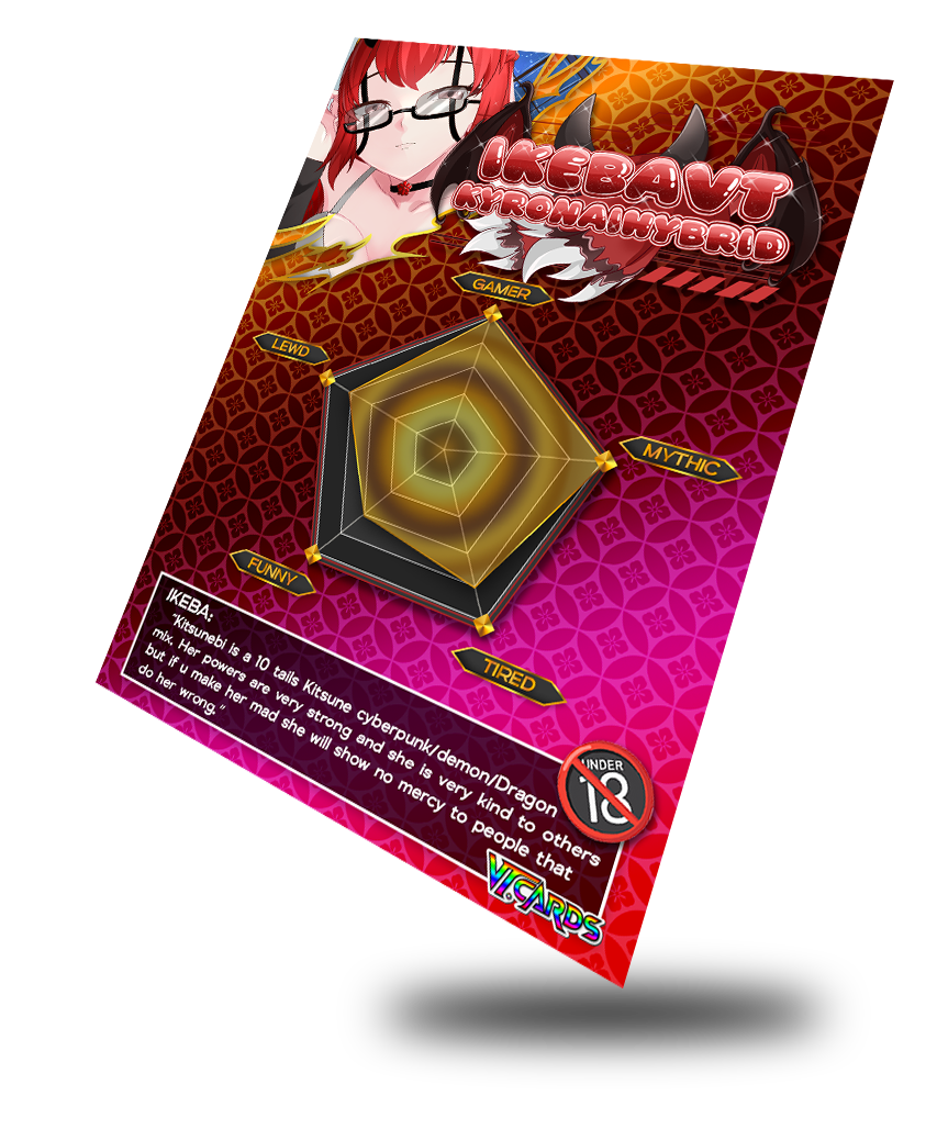 Ikeba VT Cyber Kitsune, Vtuber Trading Card - Image 2